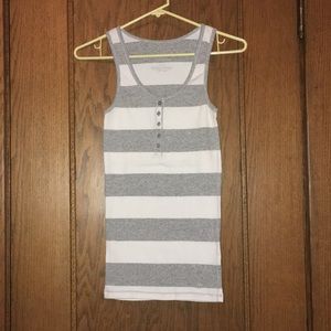 Like new Aeropostale gray & white tank size large
